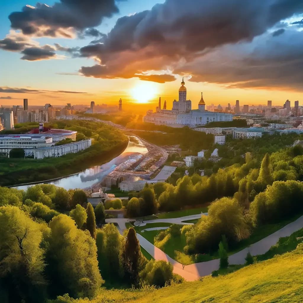 Закат над большой Москвой